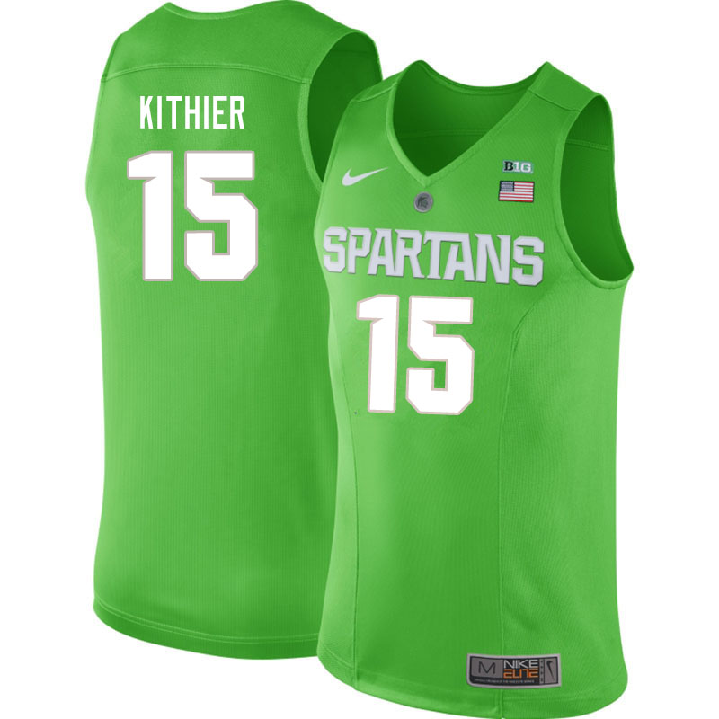 Men Michigan State Spartans #15 Thomas Kithier NCAA Nike Authentic Green College Stitched Basketball Jersey YS41C48SS